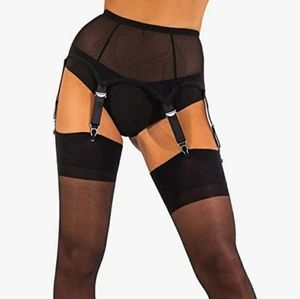 Black Mesh Garter